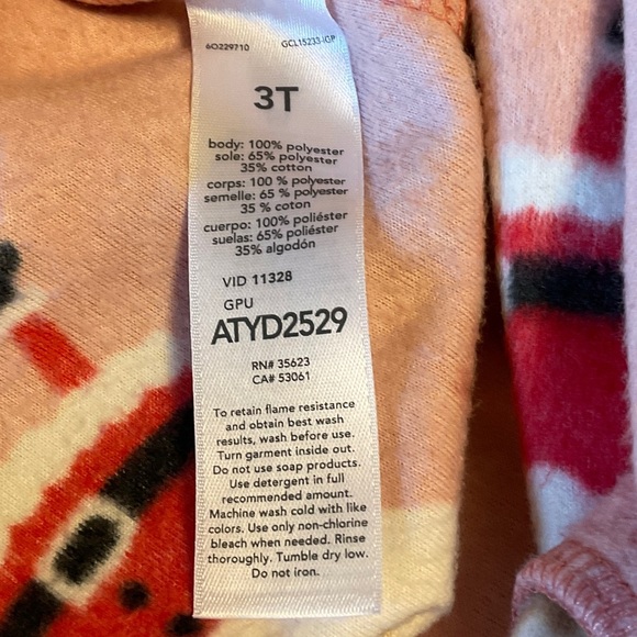 Carter's Festive Pink Footie with Santa and Reindeer - Picture 4 of 4